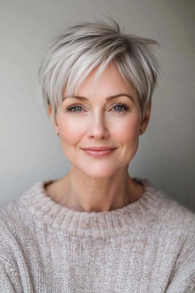 Aschblonder Pixie Look
