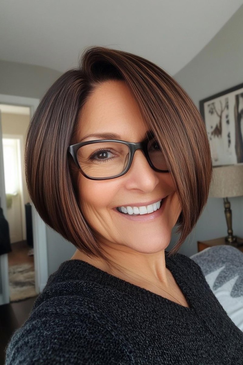Asymmetrischer Bob Brille