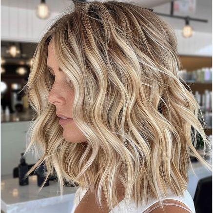 Beach Waves blonde Strähnen