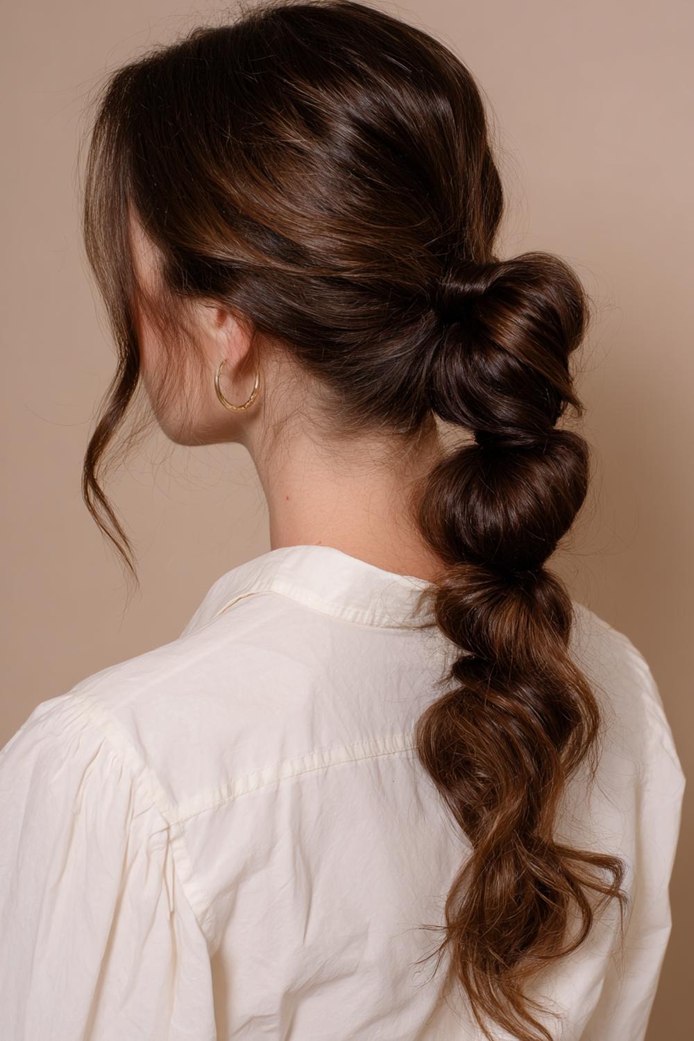 14. Beliebte Frisuren 2026: Bubble-Ponytail mit klaren Segmenten und weichem Volumen