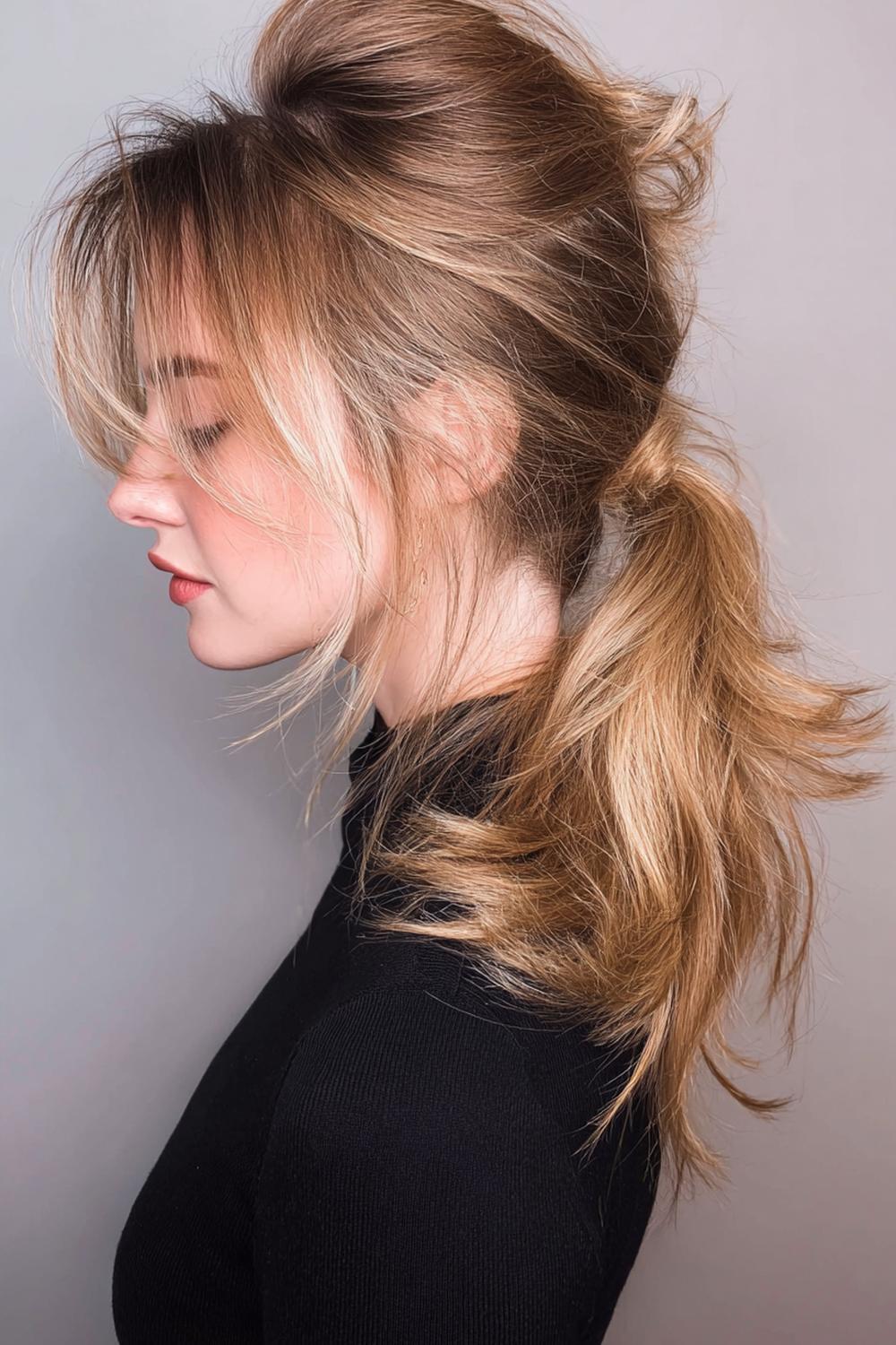 19. Beliebte Frisuren 2026: Wispy-Pony-Frisur mit luftigen Spitzen und natürlicher Textur
