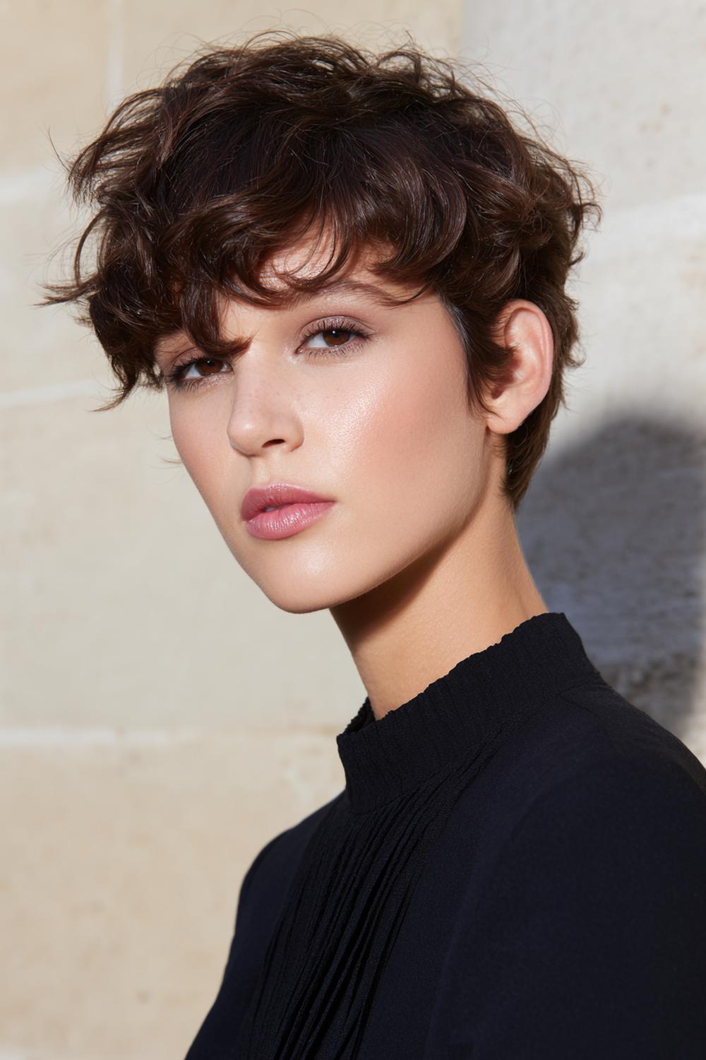 7. Beliebte Frisuren 2026: Bixie-Cut mit texturiertem Oberkopf und cleanen Seiten