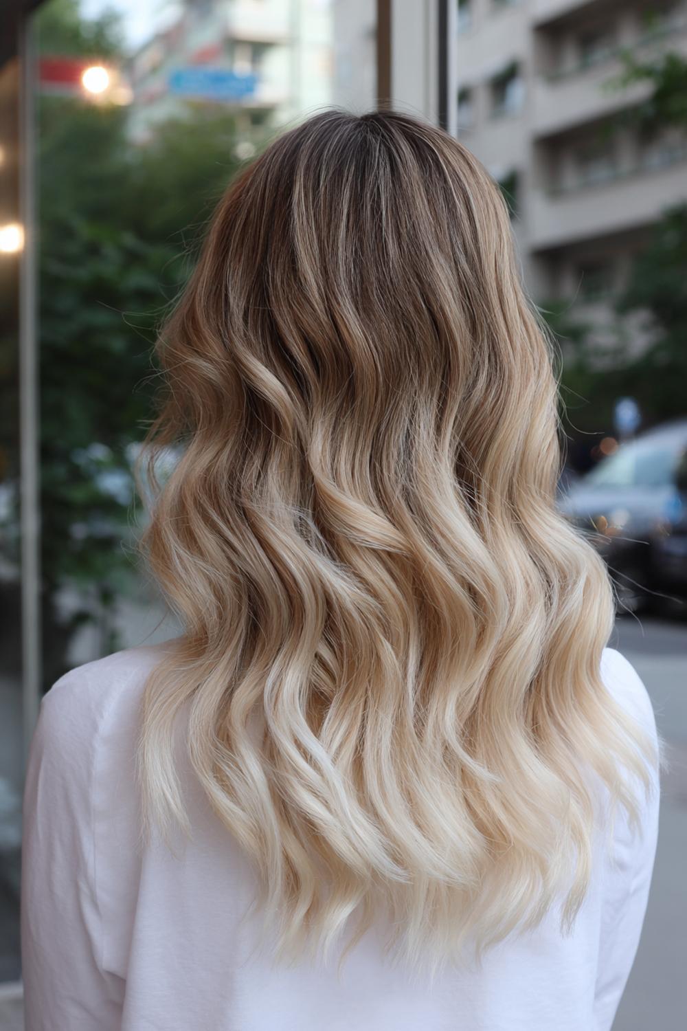 1. Blond Haar Trends 2026: Vanilla-Cream-Balayage mit seidigem Glanzfinish