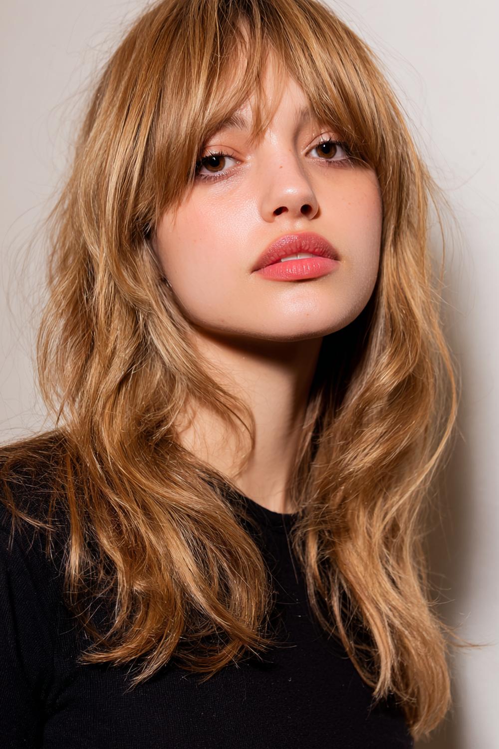 3. Blond Haar Trends 2026: Honey-Blond Face-Framing mit Soft-Curtain-Bangs