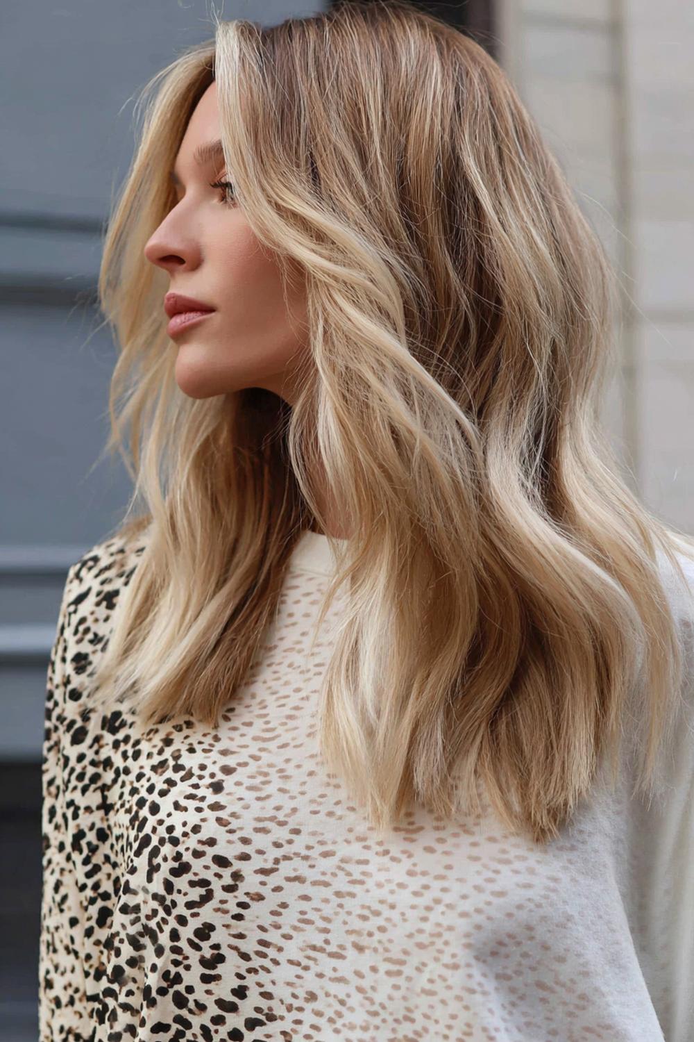 7. Blond Haar Trends 2026: Beige-Blond „Expensive Bronde“ mit natürlichem Ansatz
