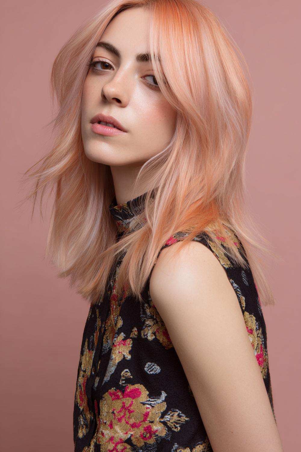 8. Blond Haar Trends 2026: Peachy-Blond Ton-in-Ton für einen warmen „Sunset“-Look