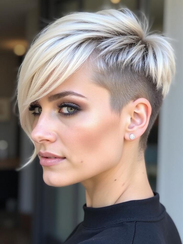 Asymmetrischer blonder Pixie