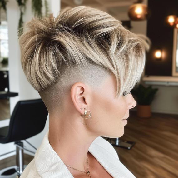 Strukturierter blonder Pixie Undercut