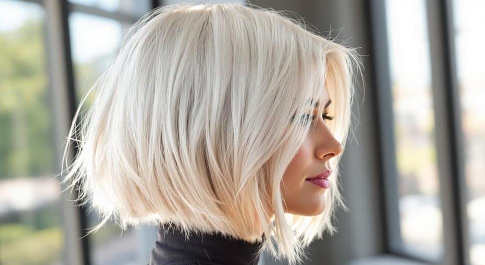 Blonder kurzer Bob Styling