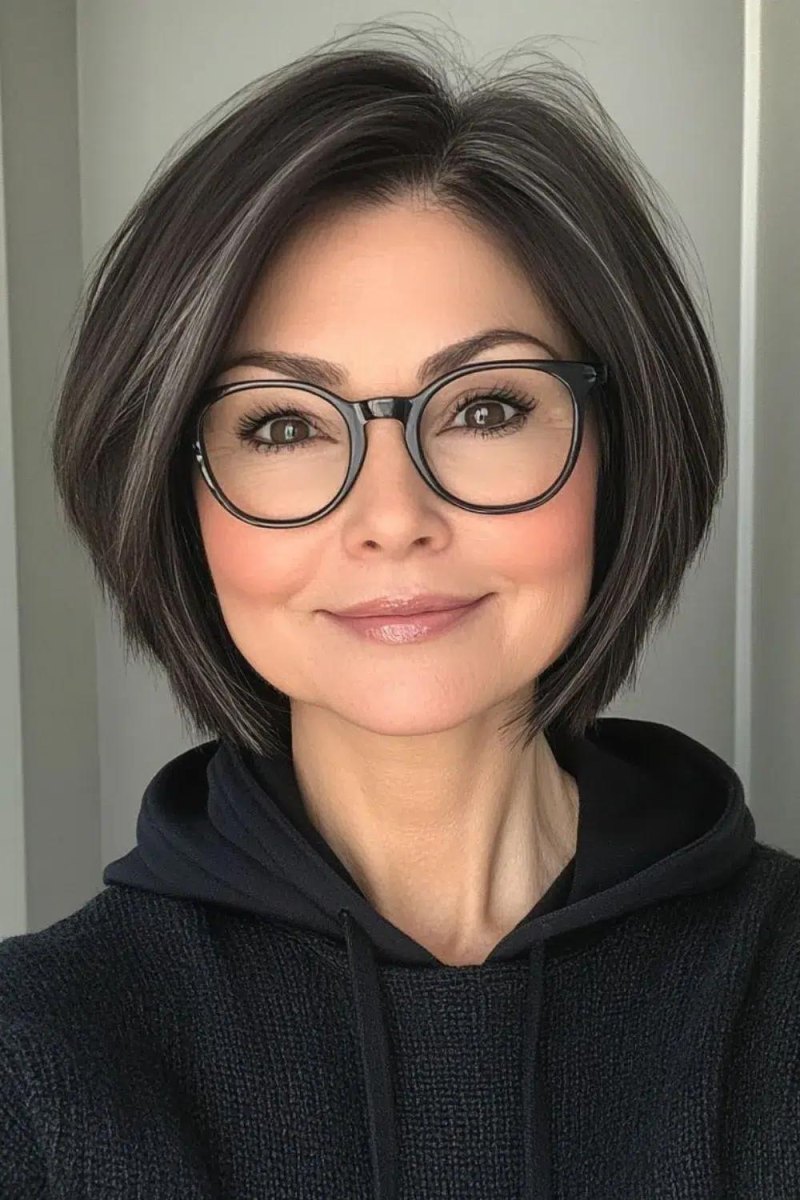 Bob rundes Gesicht Brille