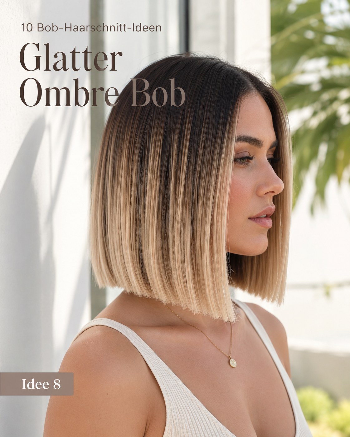 Glatter Ombre Bob mit klarem Farbverlauf, eine sleeke Bob Haarschnitte Idee mit Pflegeaufwand