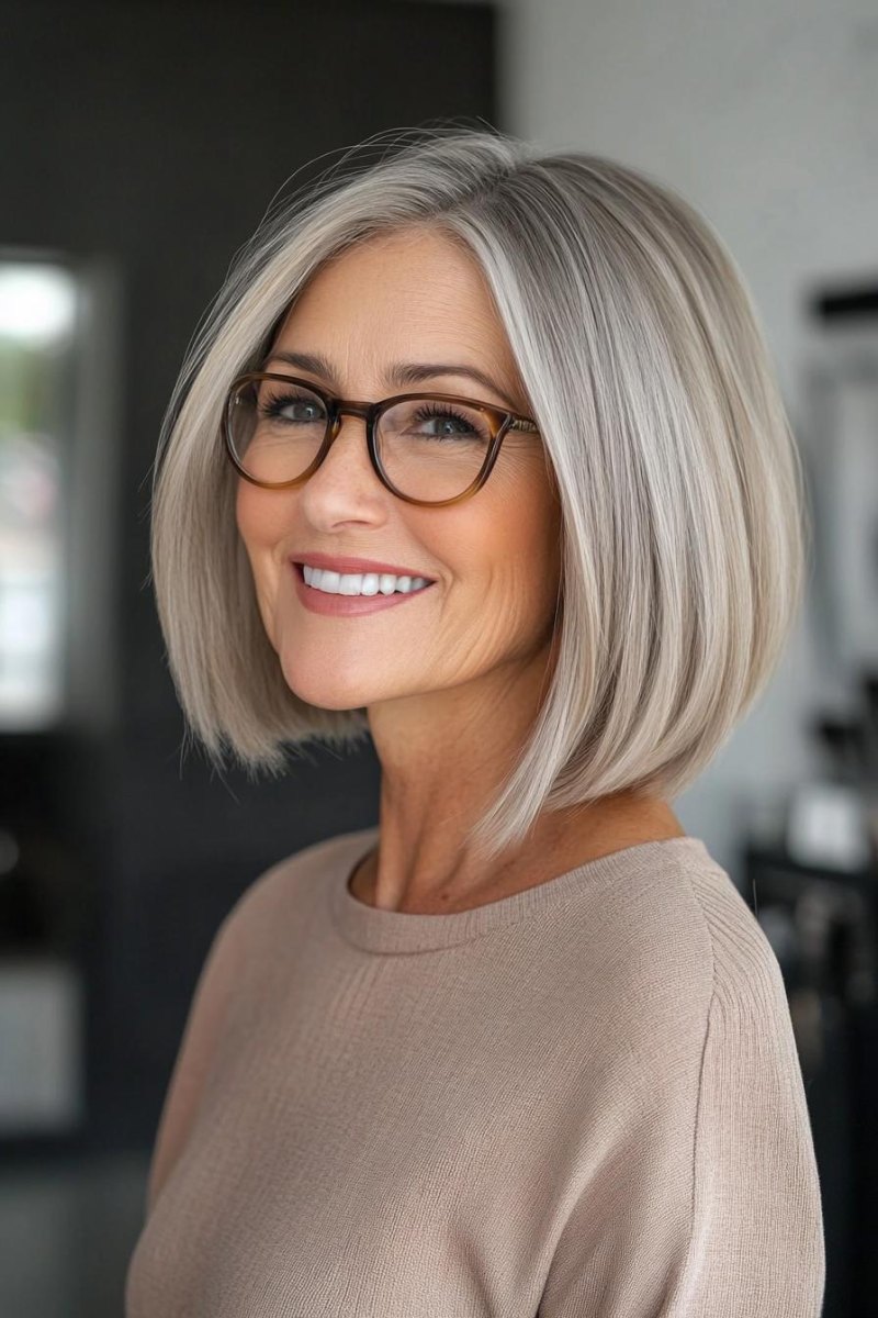 Silberhaar Bob Brille
