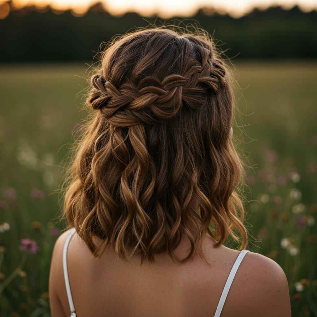 Mittellanges Haar Half-Up Zopf