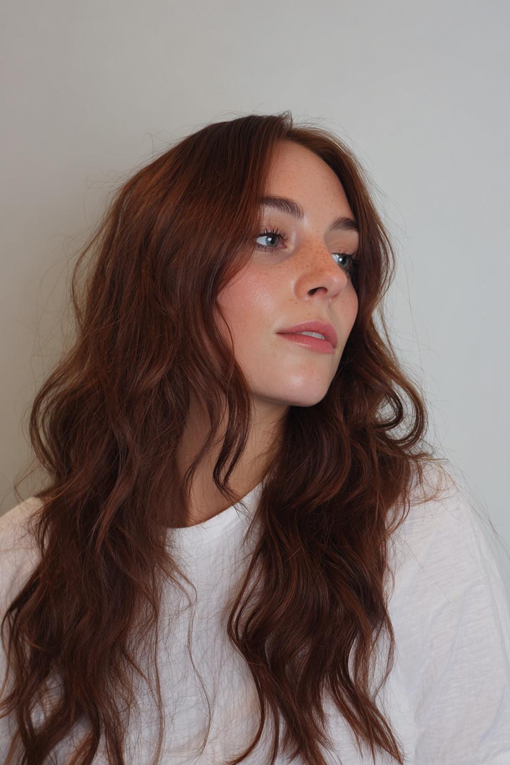 17. Braun Haar Inspiration 2026: Nougatbraune Beach-Waves mit mattem Seidenfinish