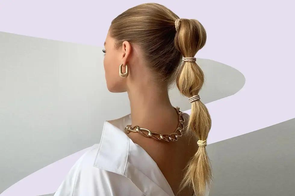 Bubble Ponytail mit Haargummis