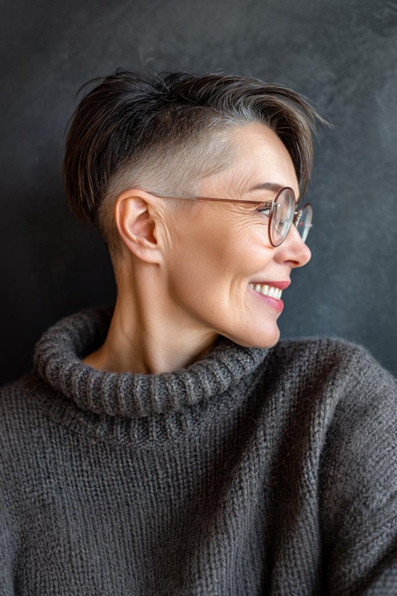 Undercut Pixie reife Frau