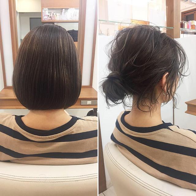 Kurzen Low Bun vorsichtig auflockern