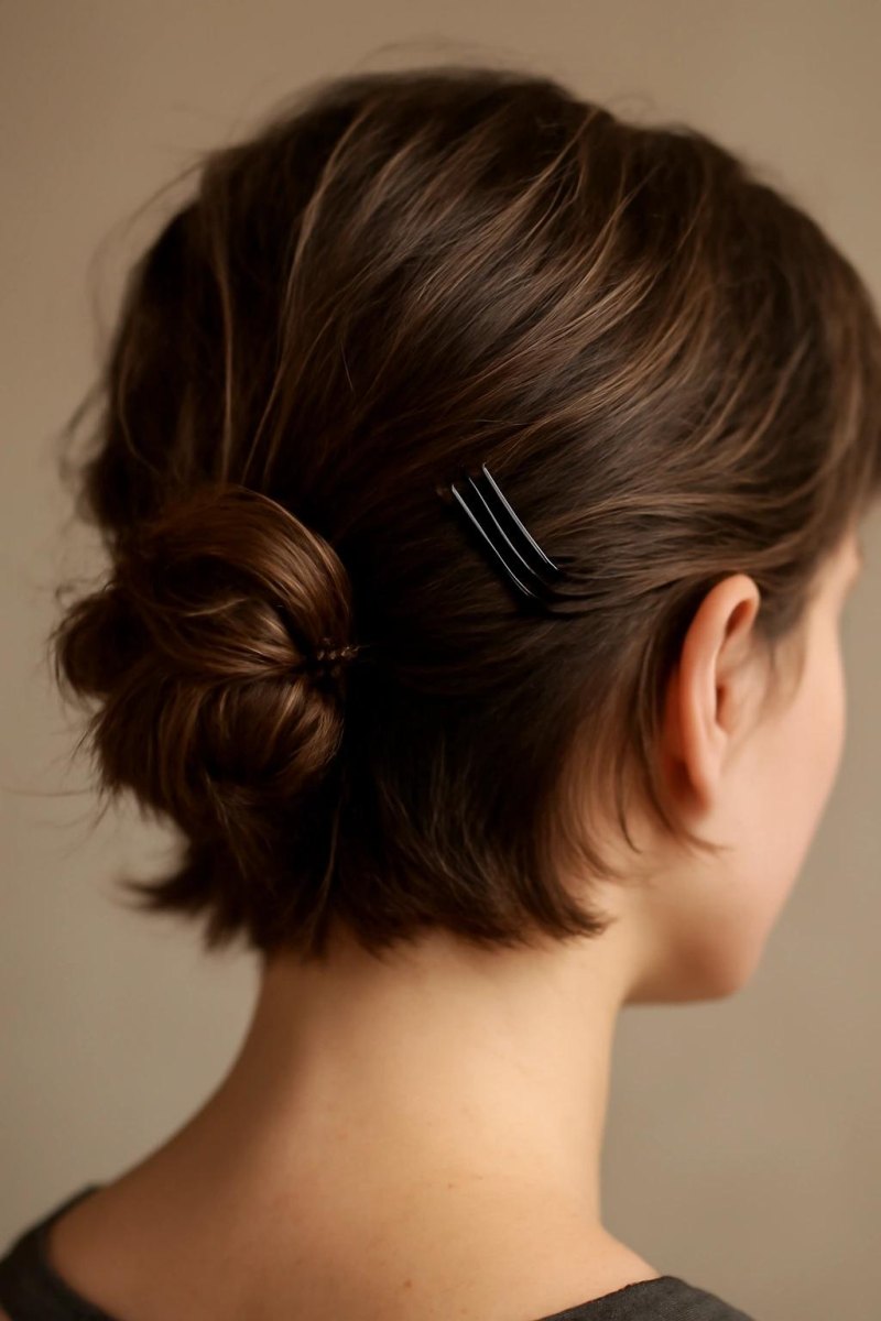 Low Bun mit Haarnadeln sichern