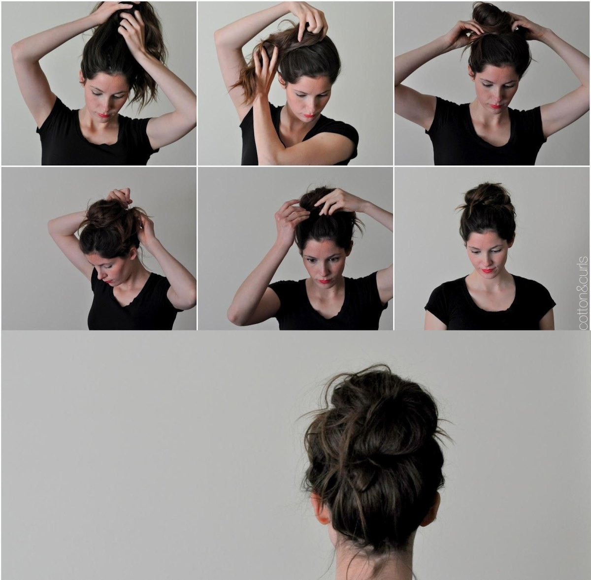 Messy Bun mit Haargummi Technik