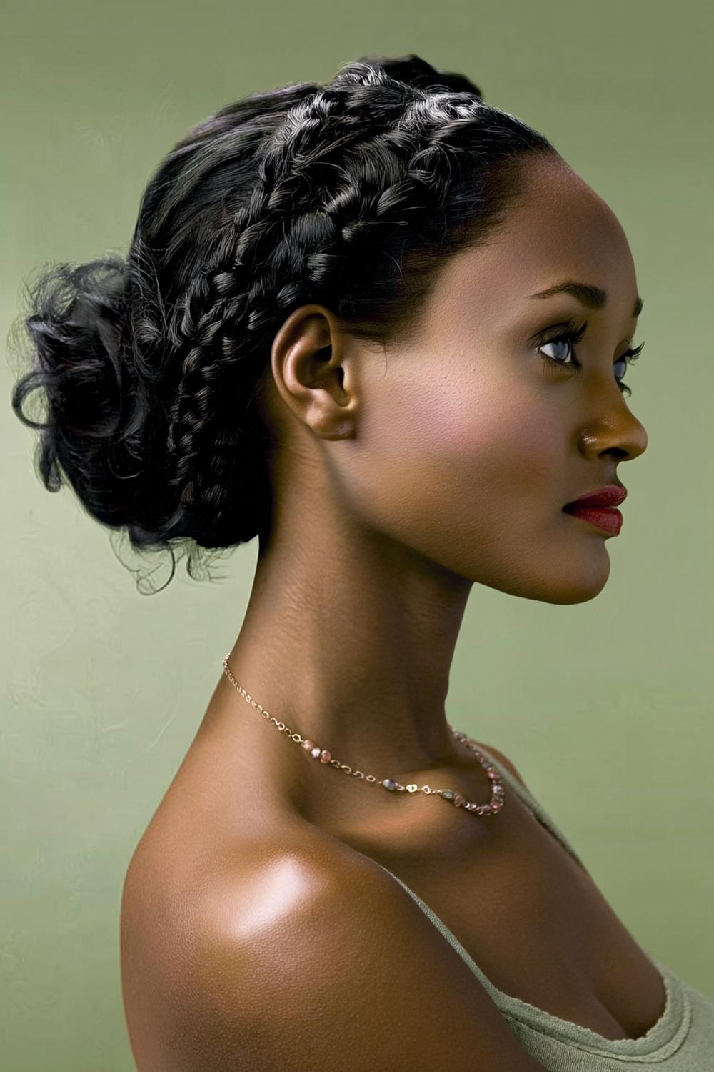 Elegante Flechtfrisur mit Locken