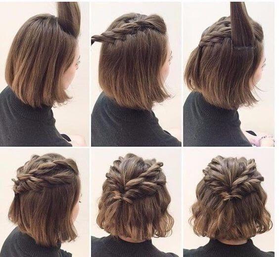 Flechttechnik kurze Haare