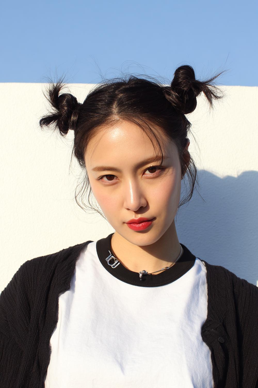 16. Einfache Frisuren 2026: Twisted Space Buns mit lockeren Face-Framing-Strähnen