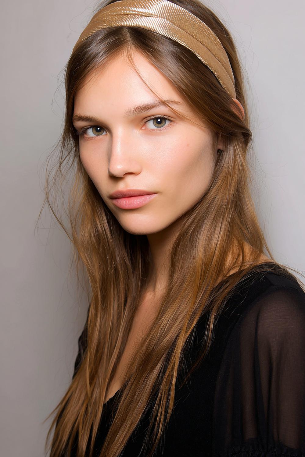 19. Einfache Frisuren 2026: Headband-Frisur mit gepolstertem Haarreif und glatten Seiten