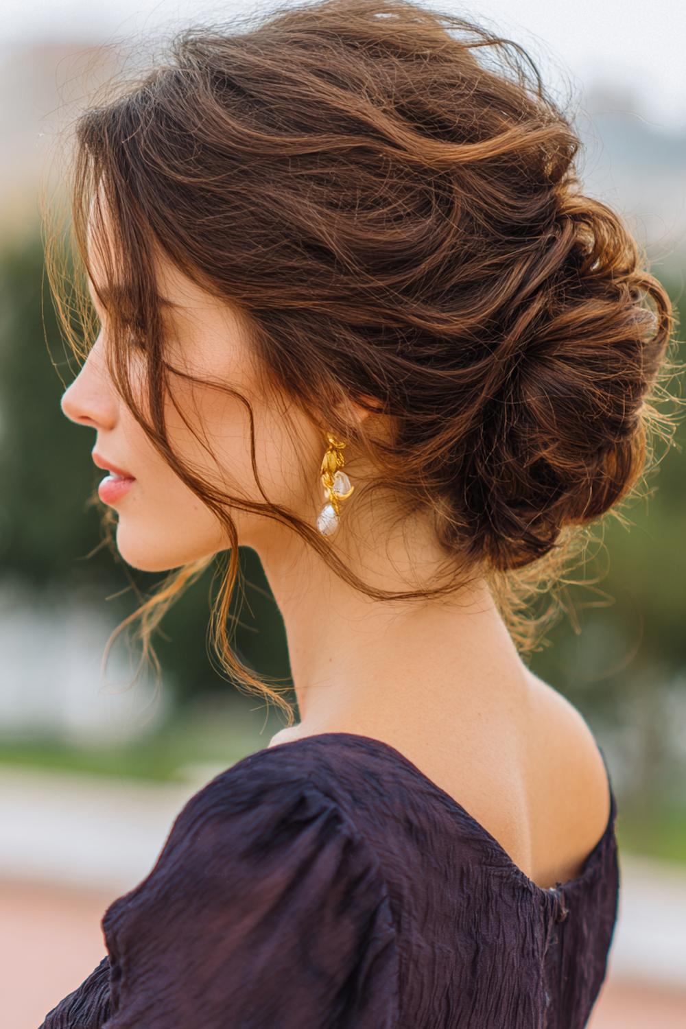 2. Einfache Frisuren 2026: Messy Low Bun mit lockeren Face-Framing-Strähnen