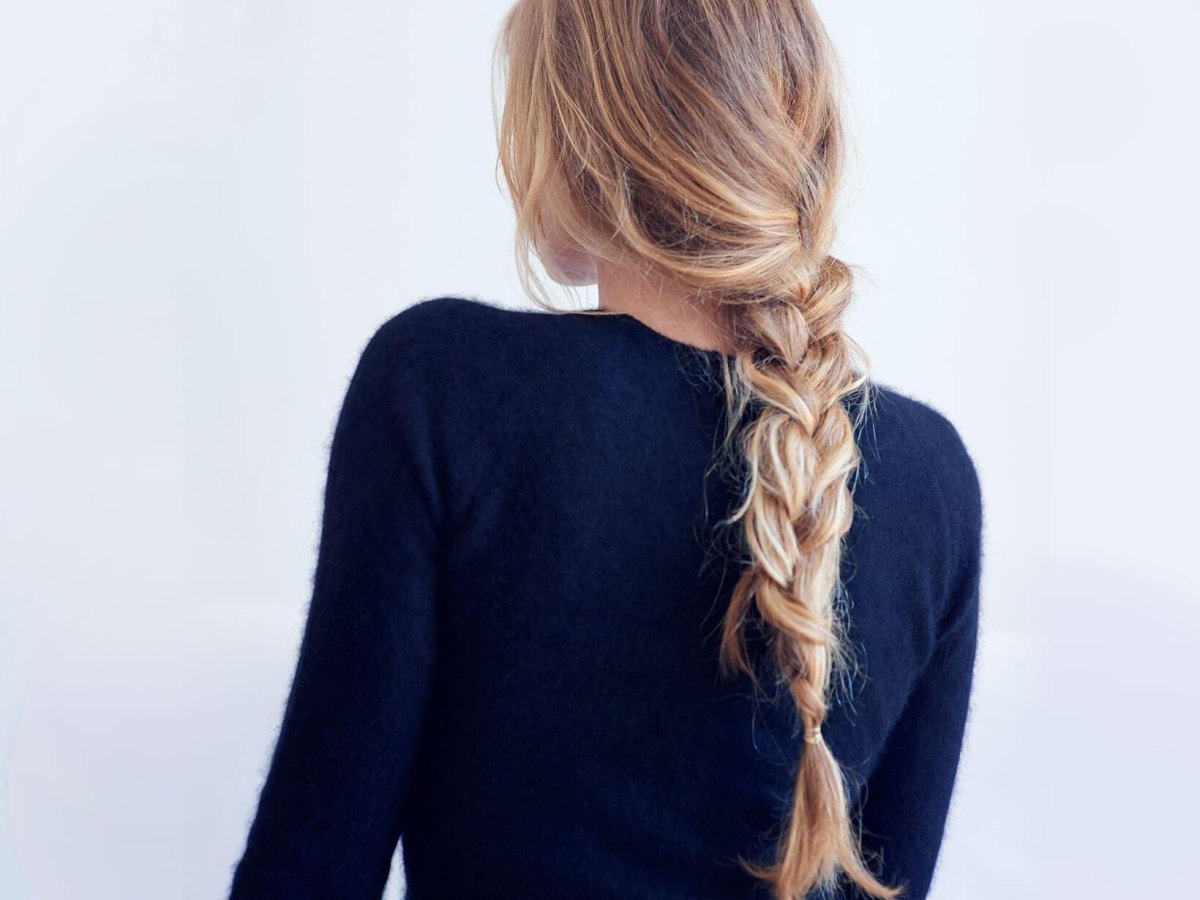Fischgrätenzopf lange Haare