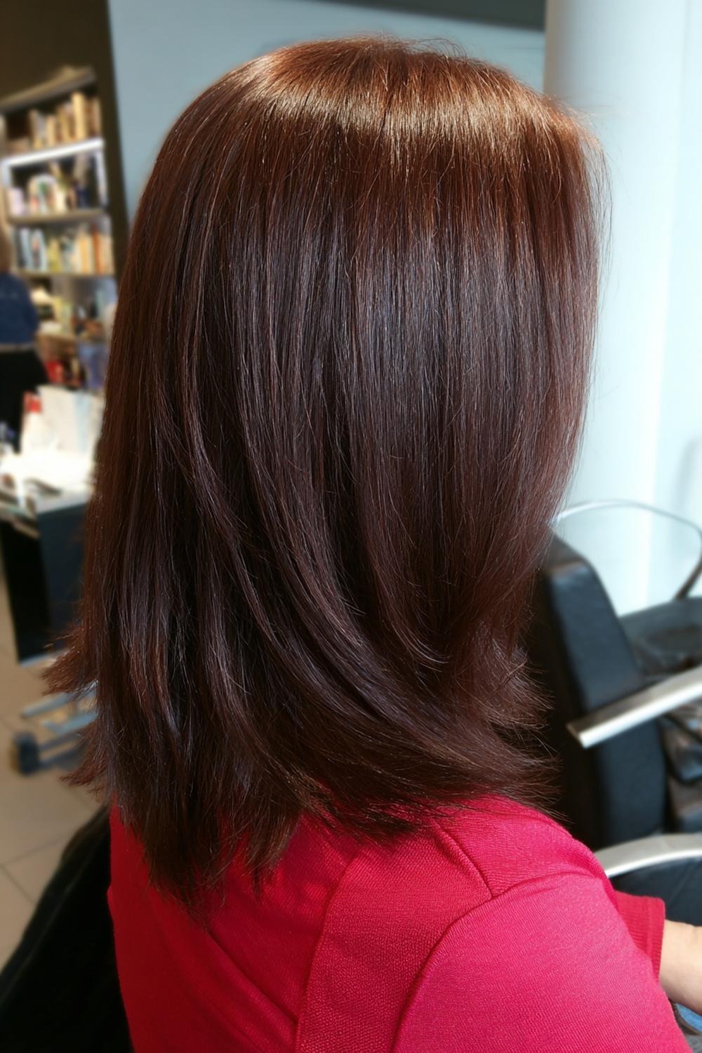 19. Federschnitt Frisur mit halboffenem Styling und sichtbaren Stufen