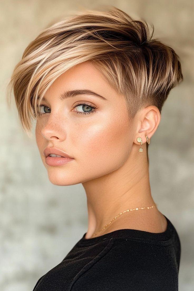 Femininer blonder Pixie Schnitt