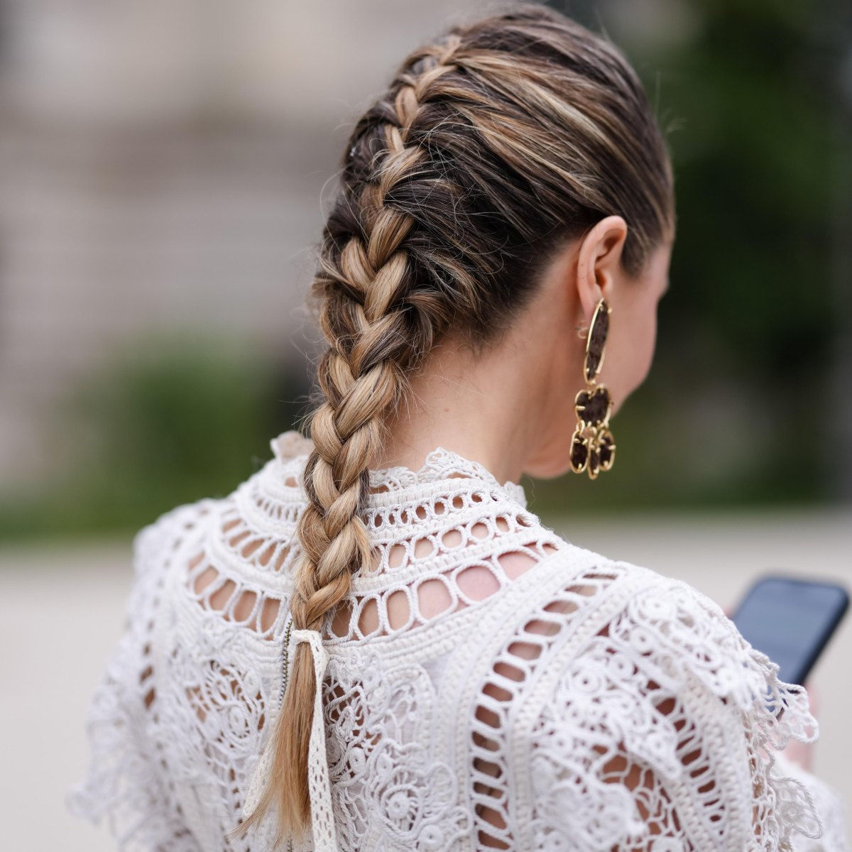 Französischer Zopf lange Haare