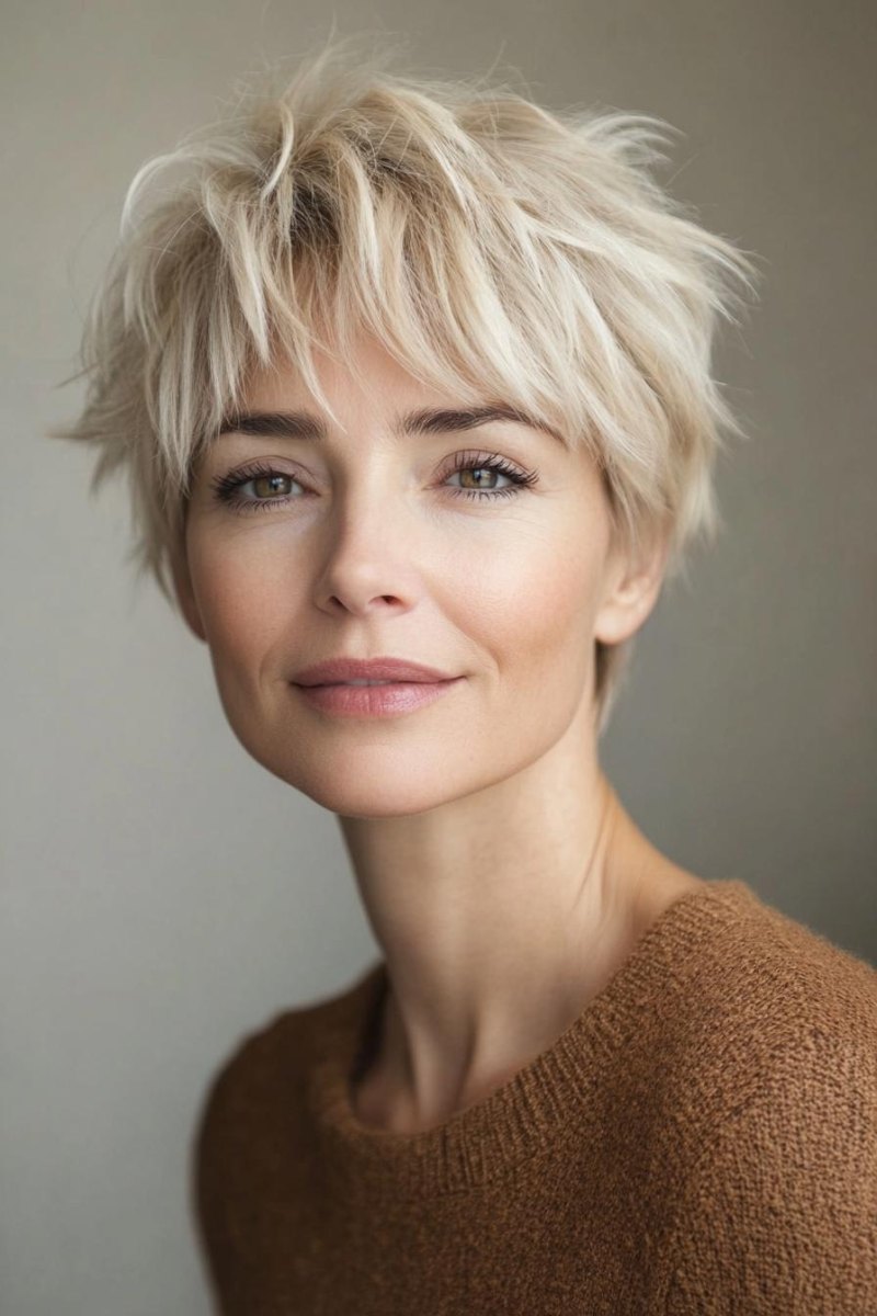 Fransiger blonder Pixie