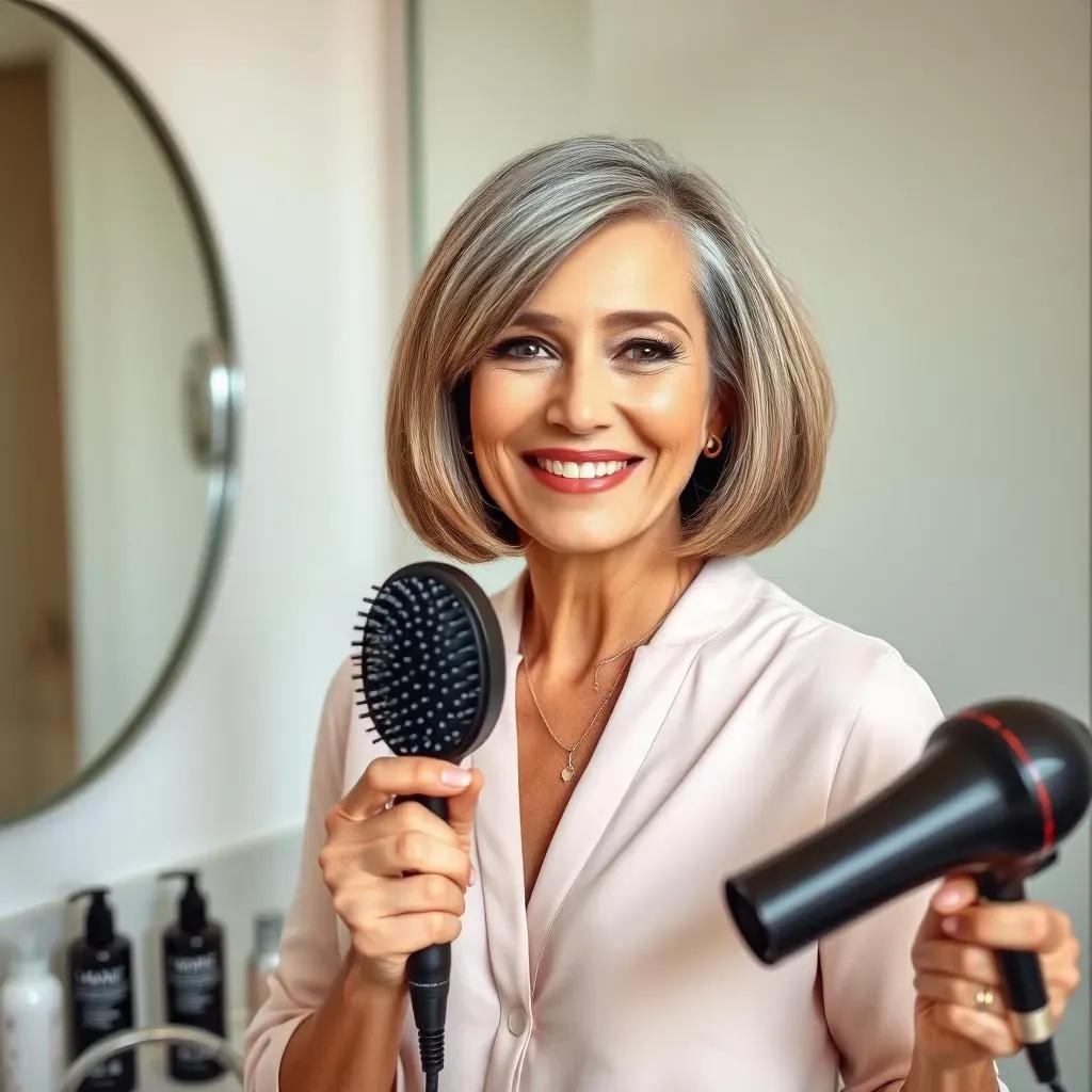 Föhnstyling Bob Frau