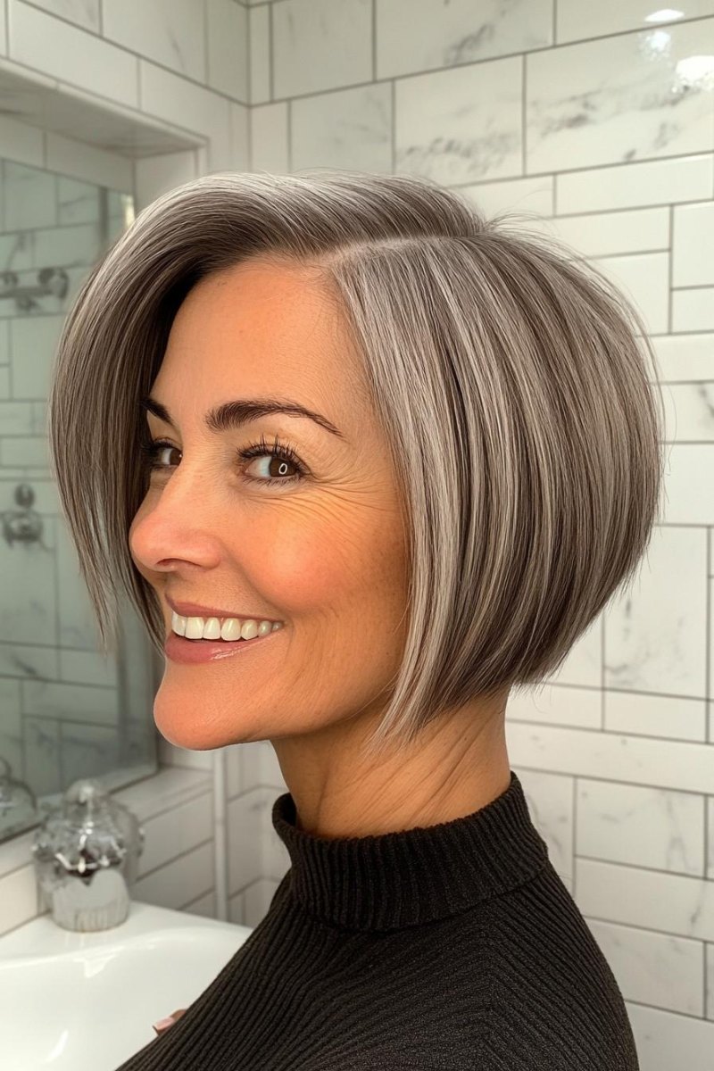 Bob mit Undercut Frau ab 50