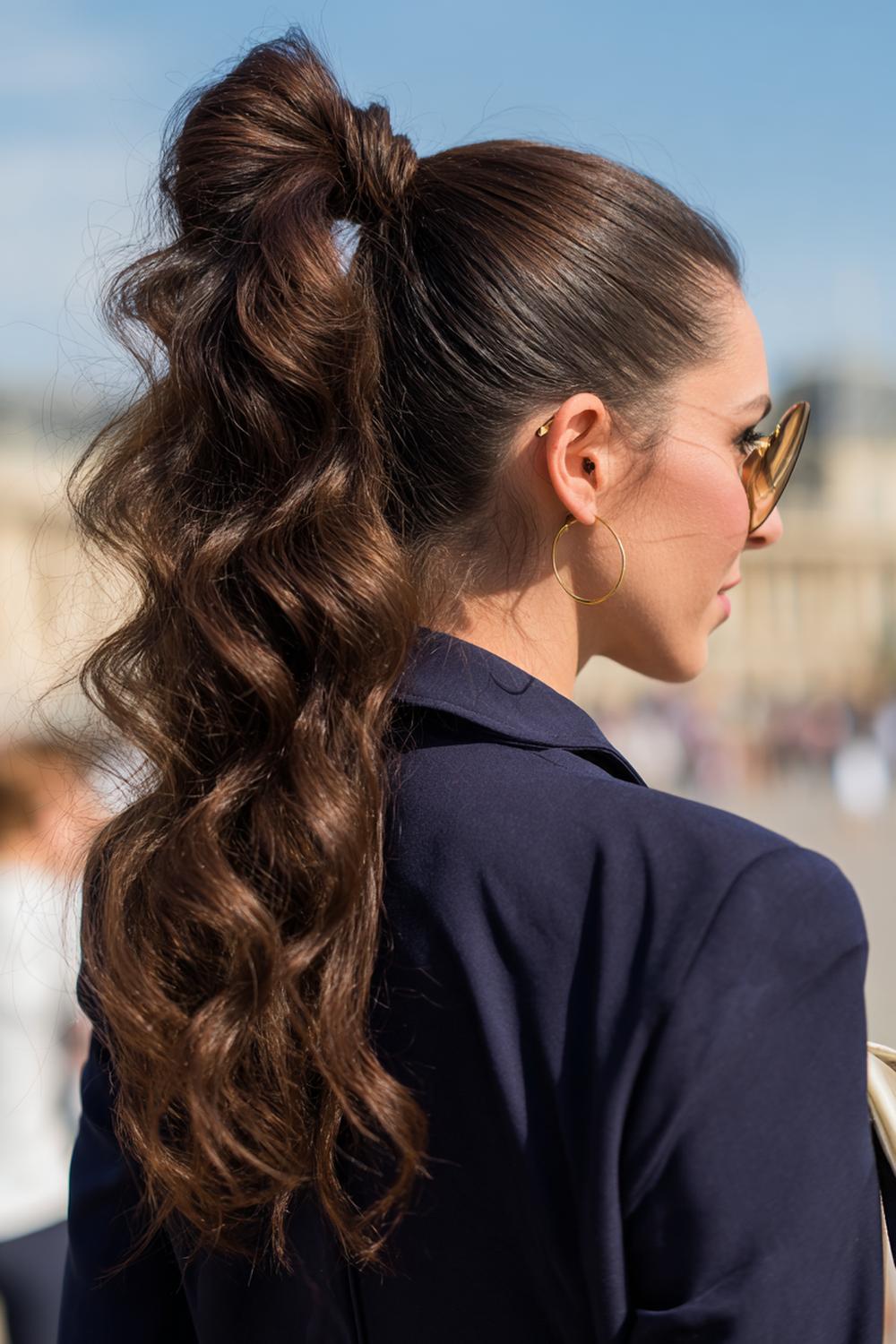 14. Frische Haar Ideen 2026: Hoher Pferdeschwanz mit Lift am Oberkopf