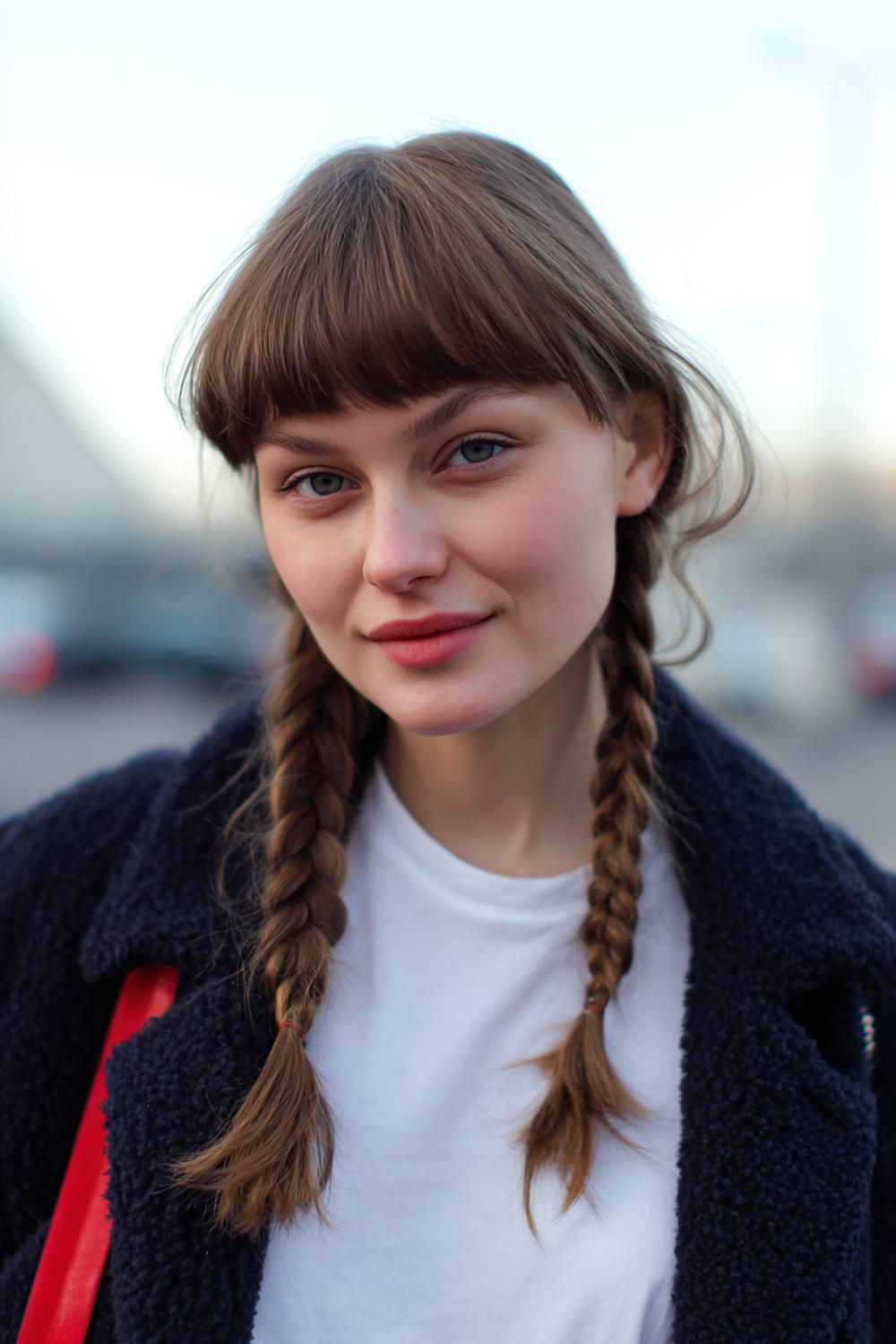 15. Frische Haar Ideen 2026: Geflochtener Pony zu offenen Längen