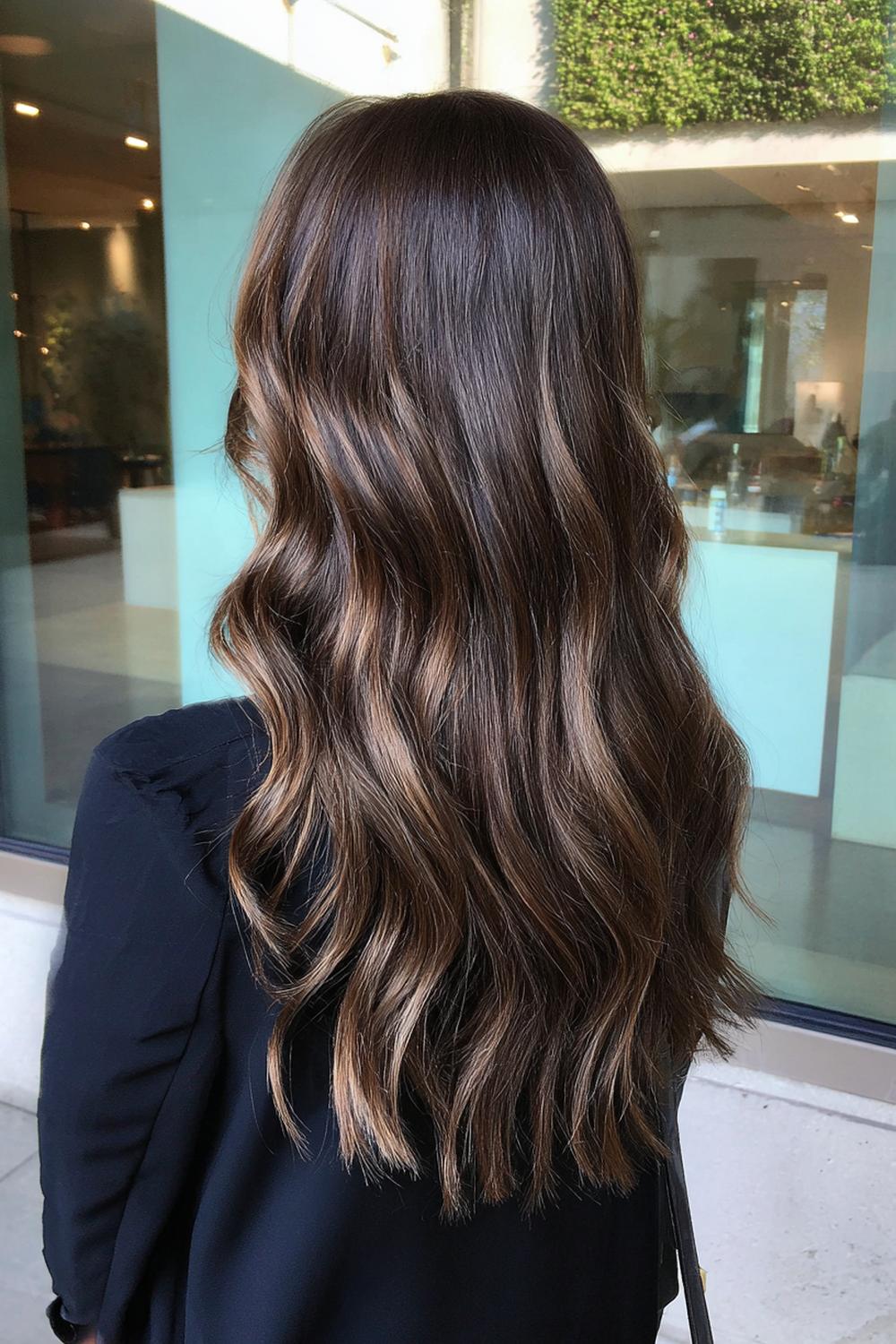 22. Frische Haar Ideen 2026: Smoked Brunette mit feinen Babylights