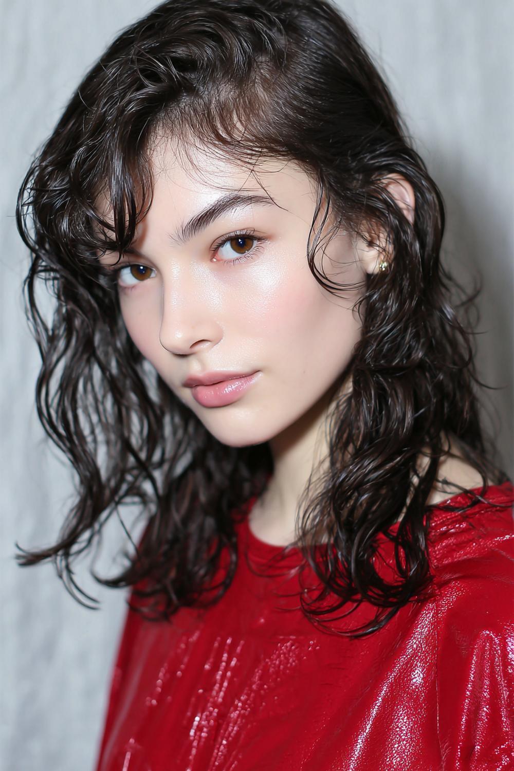 25. Frische Haar Ideen 2026: Wet Look zu glattem Mittelscheitel