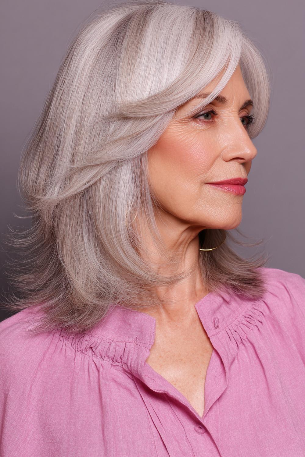 19. Frisur 2026 Frauen ab 50: Stufiger Long Cut mit Gesichtskontur und Soft-Waves