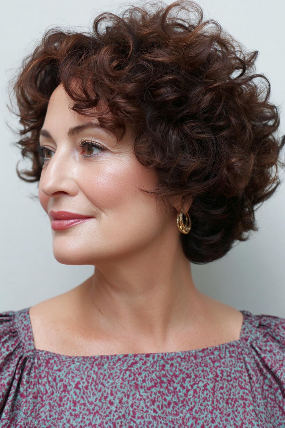 31. Frisur 2026 Frauen ab 50: Locken Frisur mit rundem Shape und frizzfreiem Glow