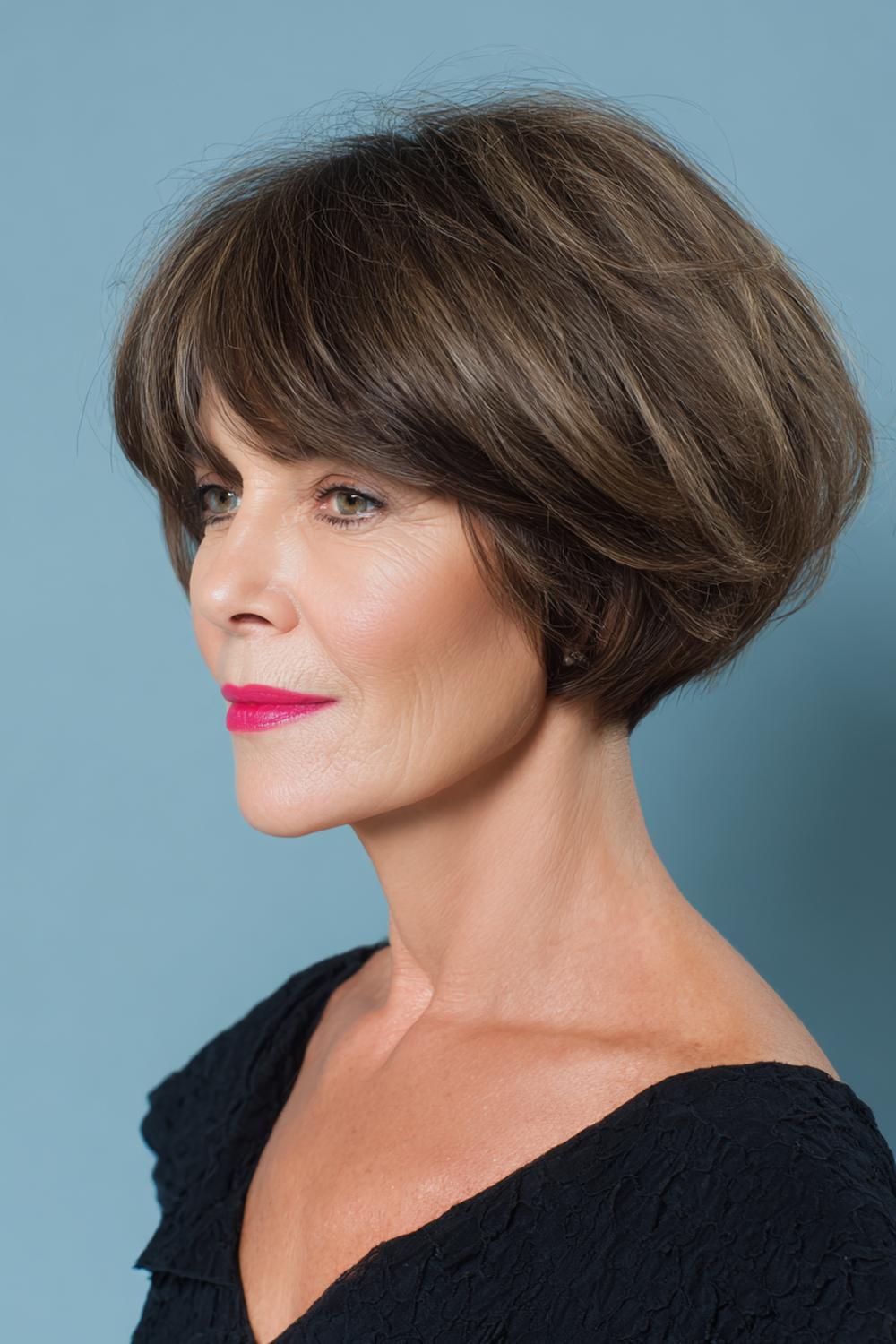 4. Frisur 2026 Frauen ab 50: Graduierter Bob mit Nackenlift und klarer Kinnkante