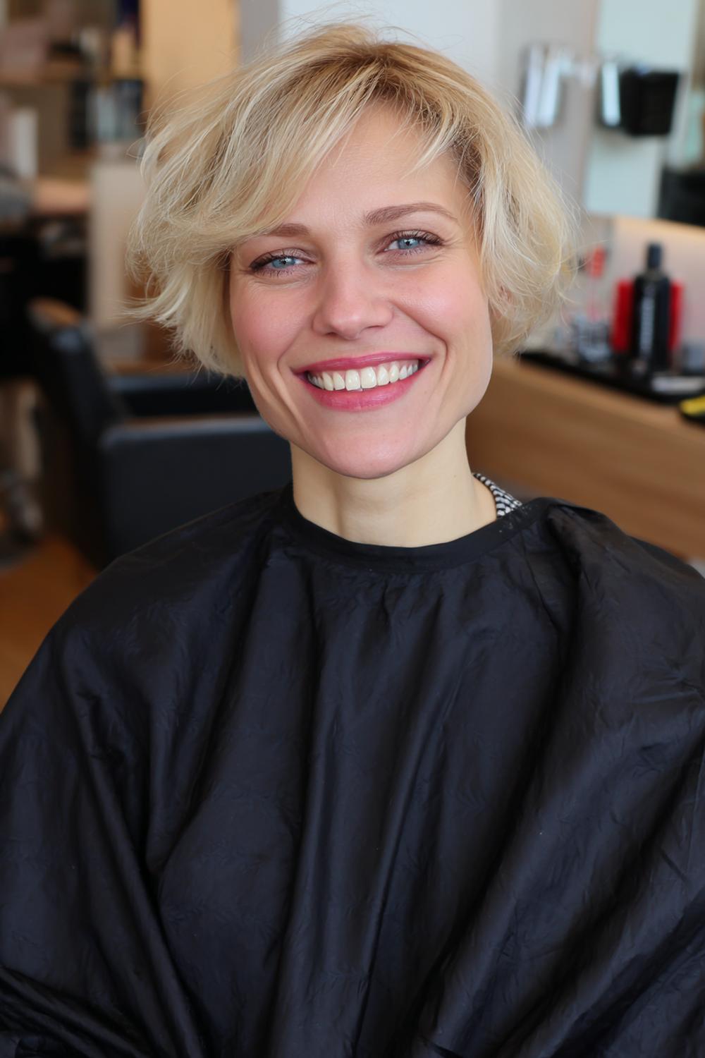 17. Frisur: Feines Haar Kurzschnitt mit Ansatz-Puder und Luftigkeit