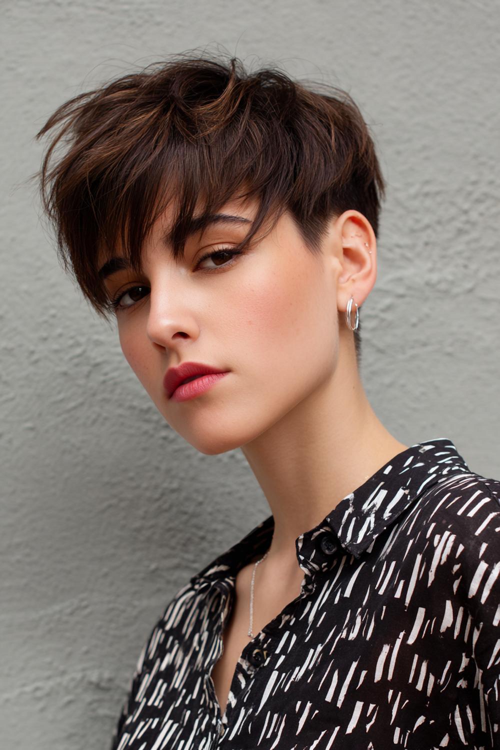 13. Kurzfrisuren 2026 Frauen kurz: Layered Pixie mit „Piecey“ Strähnen und Soft-Matte-Finish