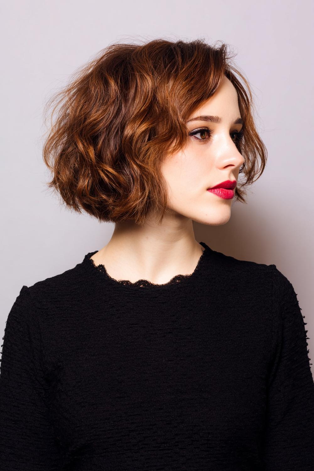 22. Kurzfrisuren 2026 Frauen kurz: Curved Bob mit innen gedrehten Spitzen und Kieferrahmung