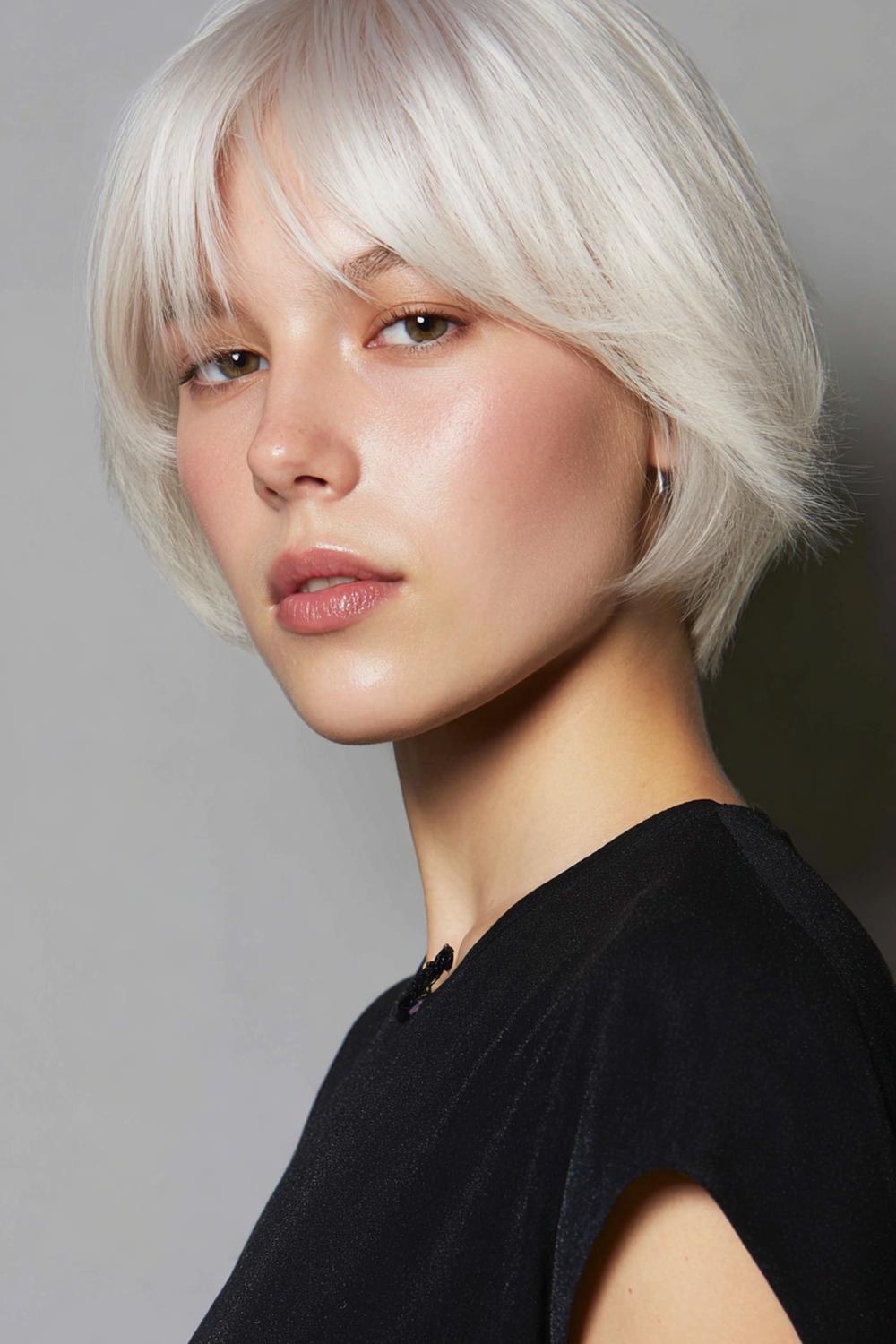 3. Kurzfrisuren 2026 Frauen kurz: Micro-Bob mit stumpfen Spitzen und Glass-Hair-Glanz