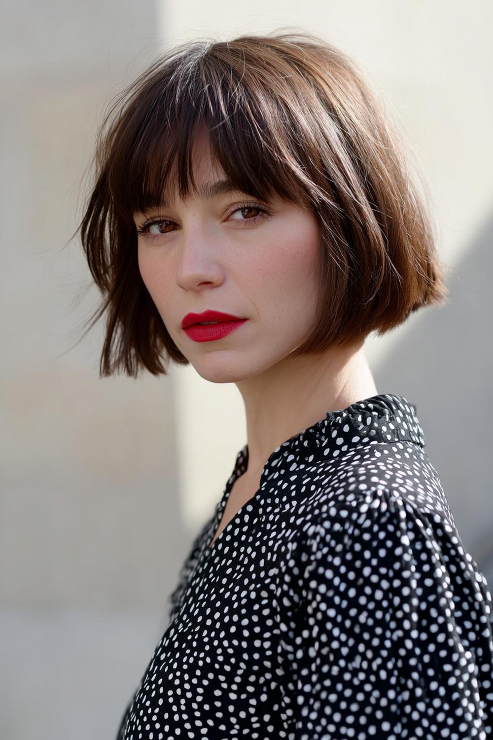 4. Kurzfrisuren 2026 Frauen kurz: French Bob mit zartem Curtain-Pony