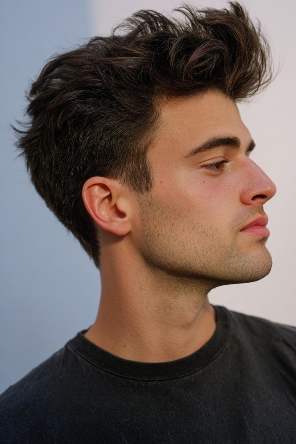 10. Frisuren 2026 Männer: Messy Quiff mit mattem Volumen