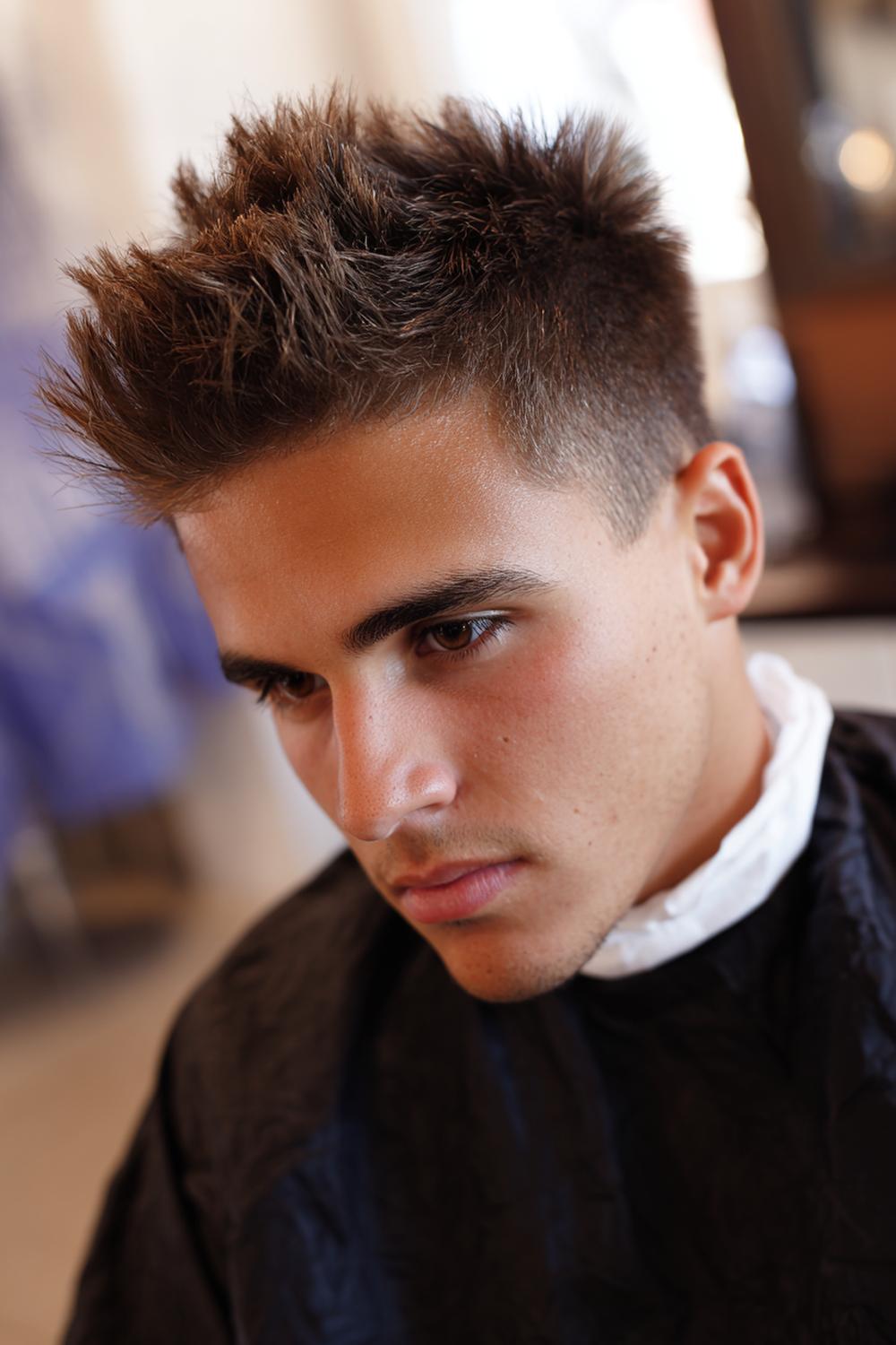 25. Frisuren 2026 Männer: Faux Hawk mit sanfter Mitte