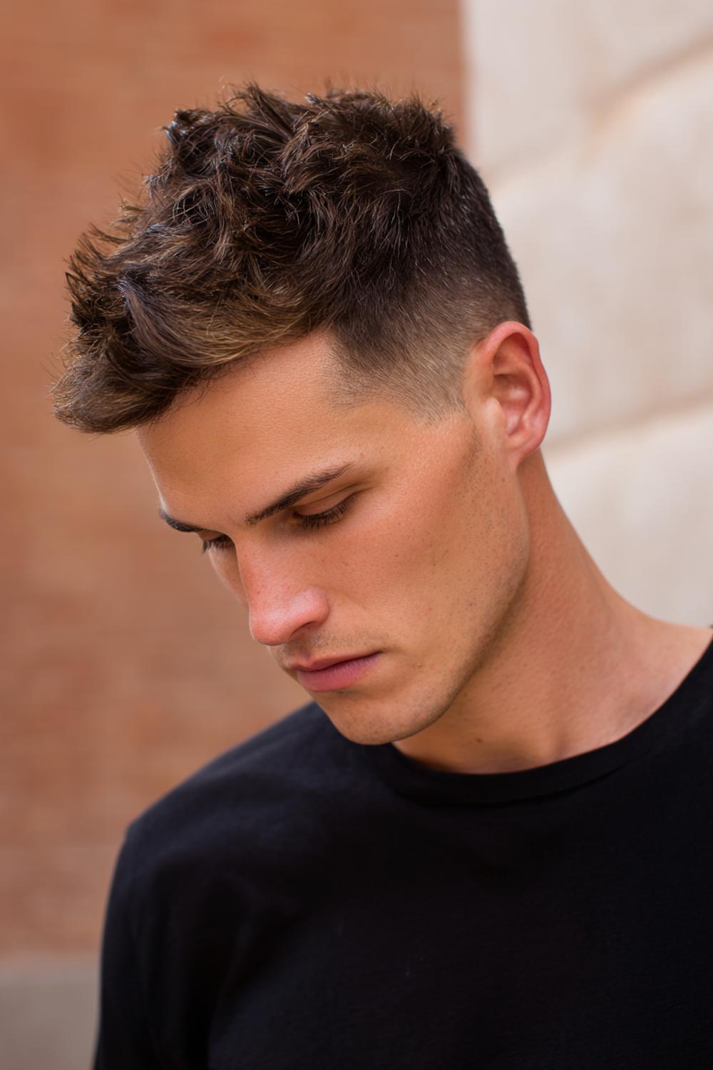 9. Frisuren 2026 Männer: Tapered Pixie mit definierter Spitze